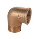 Type 92 A brass street elbow plumbing fitting with one threaded male end and one threaded female end at a 90-degree angle.