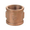 Type 270 A bronze-colored pipe coupling with threaded interior and embossed