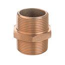 Type 280 A bronze-colored metal pipe nipple fitting with threaded ends and a central hexagonal nut section.