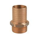 Type 1004 A brass male adapter pipe fitting with a threaded end and a ribbed hose barb.