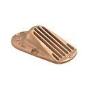 Type 1261 A bronze-colored metal clamshell vent cover with four vertical slats and mounting holes at the base.