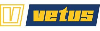 The Vetus logo featuring a yellow letter V in a box next to the yellow word 