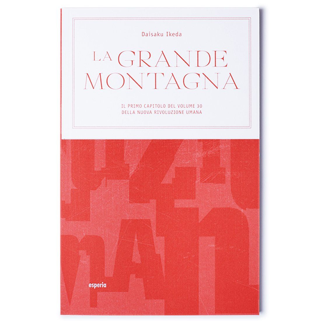 Un libro rosso e bianco intitolato la grande montagna