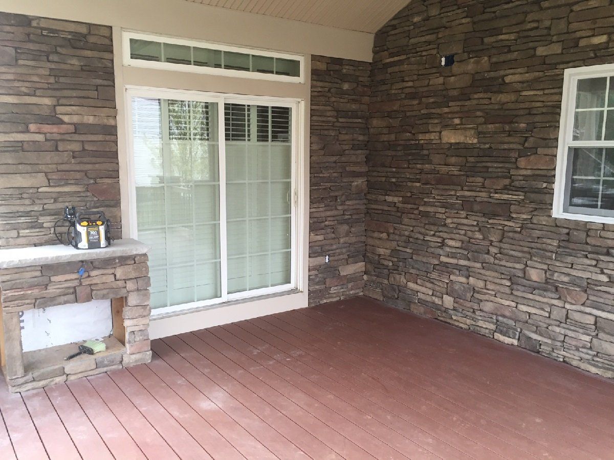 Brick House withe Glass Door — Cinnaminson, NJ — A & M Masonry and Concrete