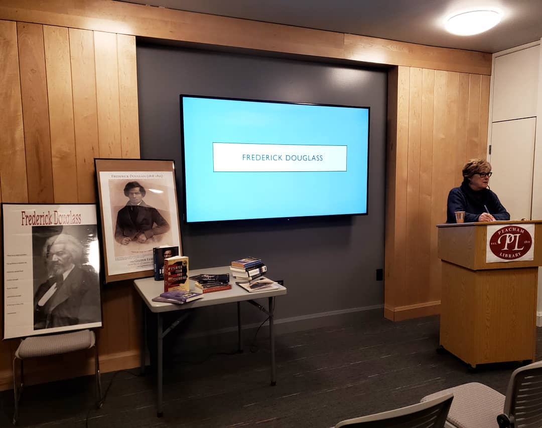Julie Hansen speaking about frederick douglass
