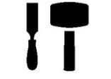 hammer and sharp knife icon