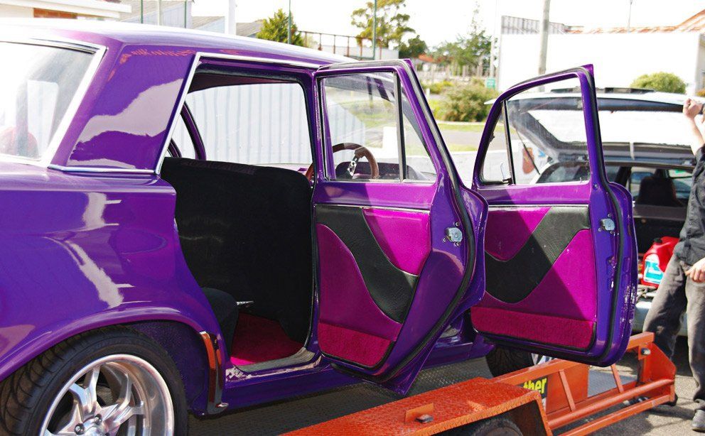 purple car