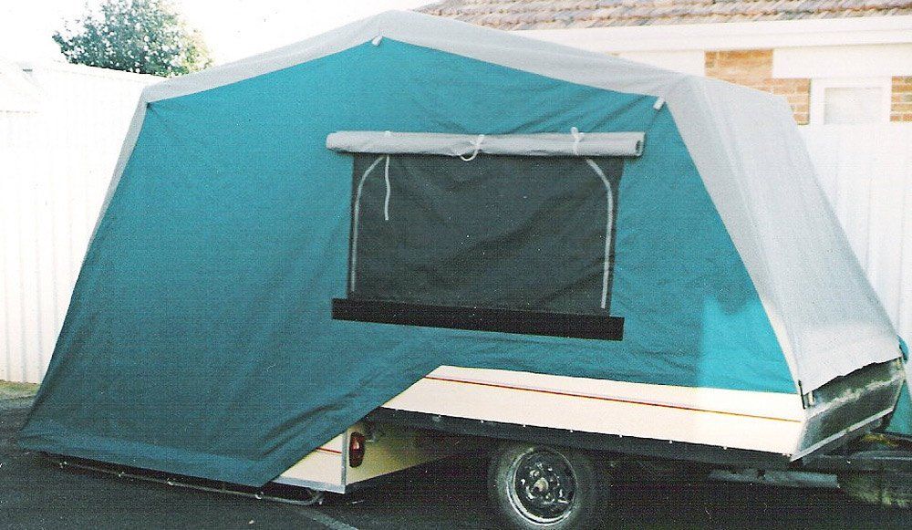 green camper  trailer