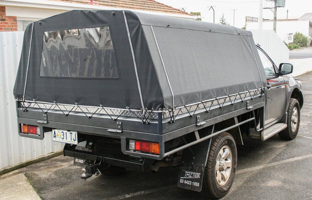 gray ute rear canopy