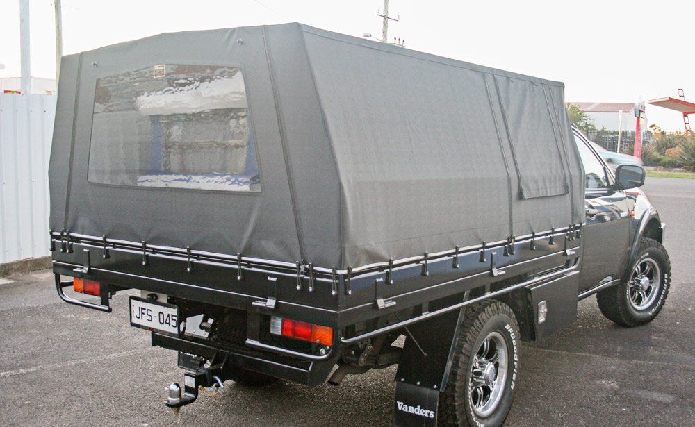 gray ute rear canopy