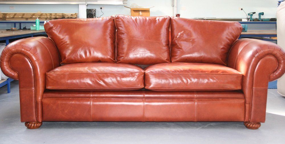 brown leather couch