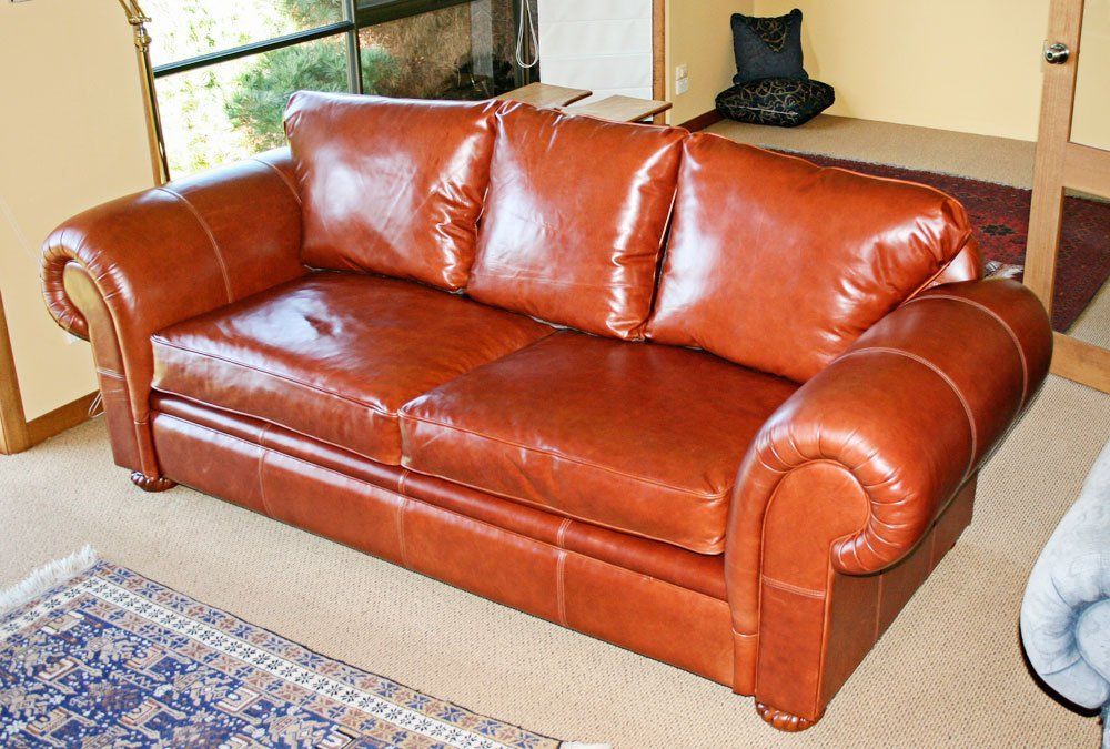 brown leather couch