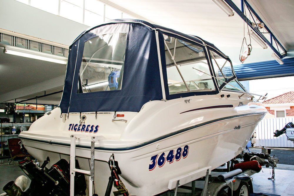 white boat