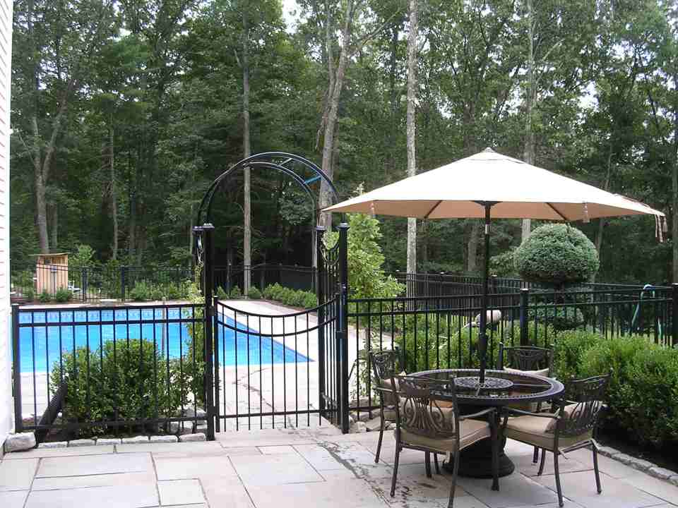 Arbor on An Aluminum Fence — Barrington, NH — 125 Maintenance & Fence Inc