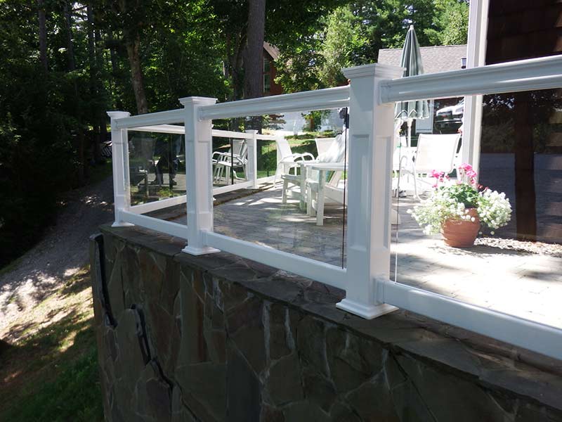 Front View of Glass Fence — Barrington, NH — 125 Maintenance & Fence Inc