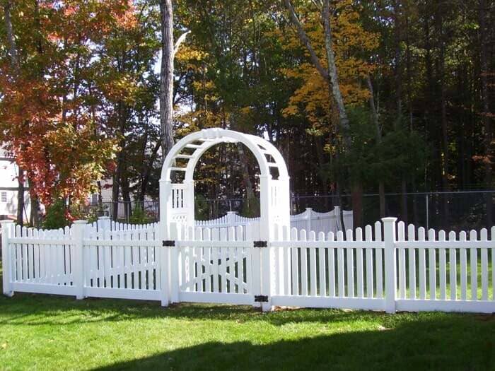 White Arbor on Fence — Barrington, NH — 125 Maintenance & Fence Inc
