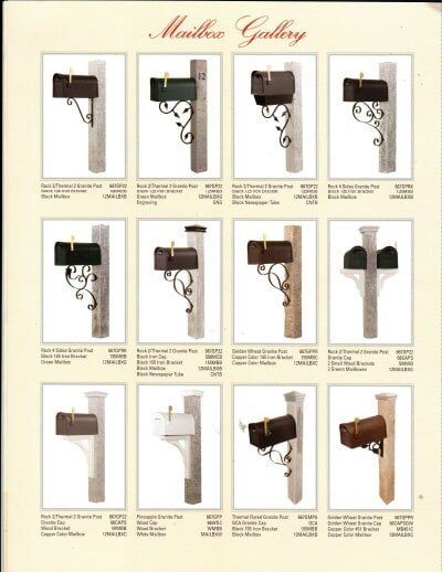 Granite Mailbox Post Brochure — Barrington, NH — 125 Maintenance & Fence Inc