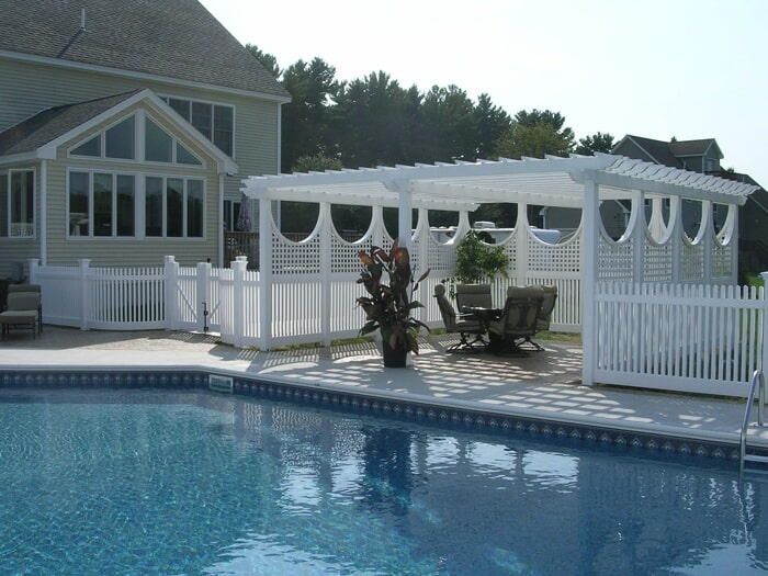 Arbor Near the Pool — Barrington, NH — 125 Maintenance & Fence Inc