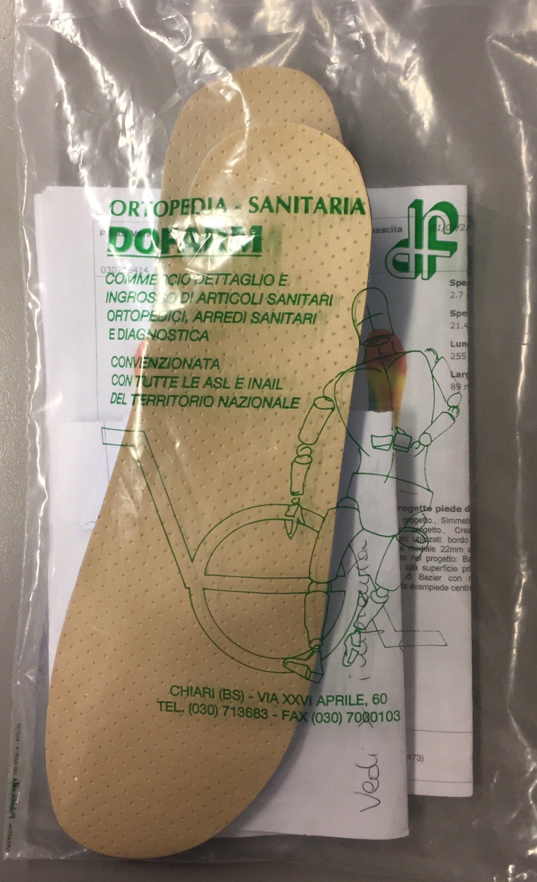 Plantare ortopedico in caucciù