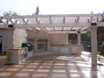 Outdoor Kitchens — Outdoor Kitchen Design With Pergola in Winters, CA Outdoor Kitchens — Outdoor Kitchen Design With Pergola in Winters, CA