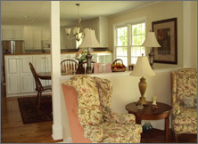 View into kitchen