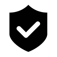 icon of a badge engraved with a tick