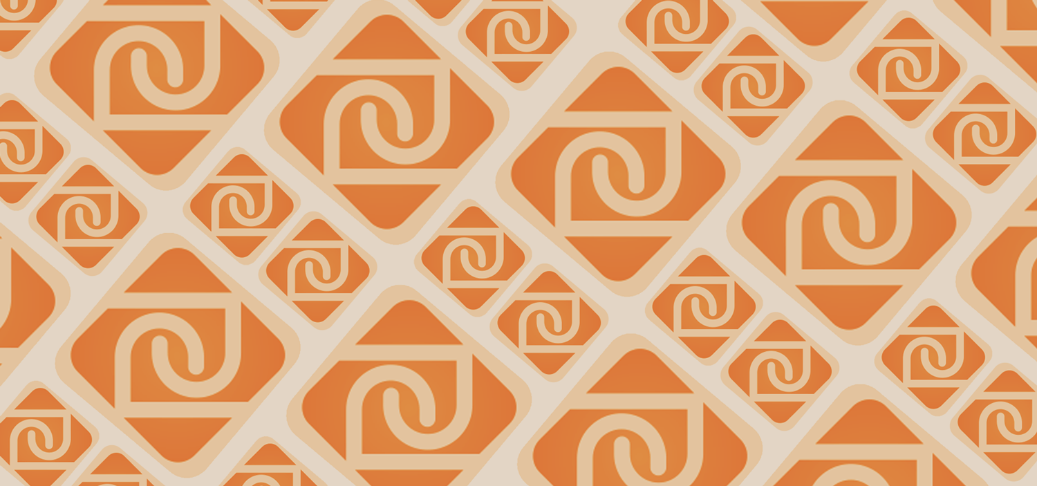 Um padrão perfeito de quadrados laranja e brancos sobre um fundo branco.