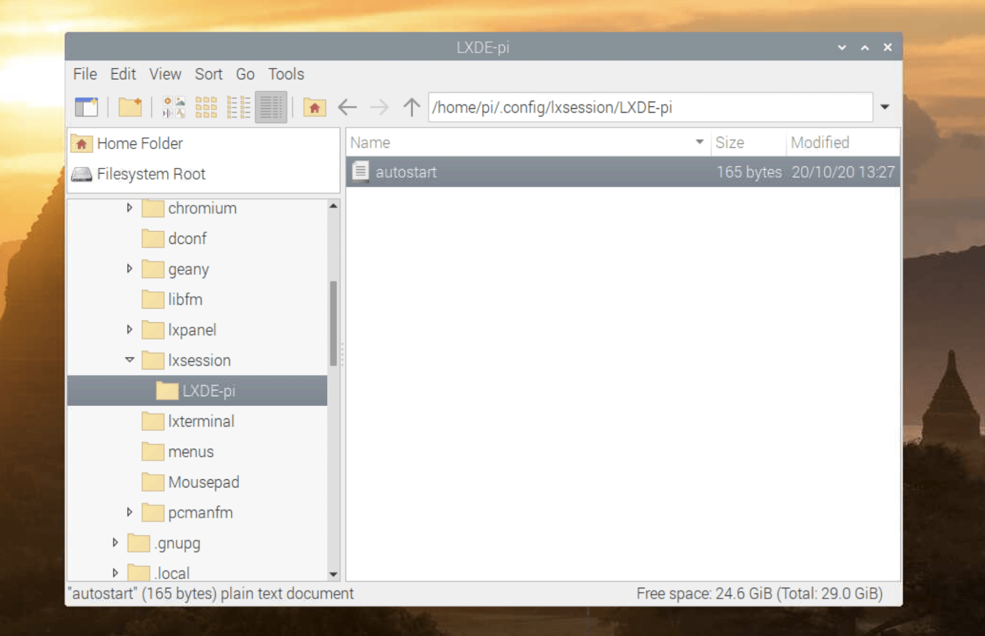 A computer file manager window showing a directory tree on the left and an open folder titled 'scripts' on the right.
