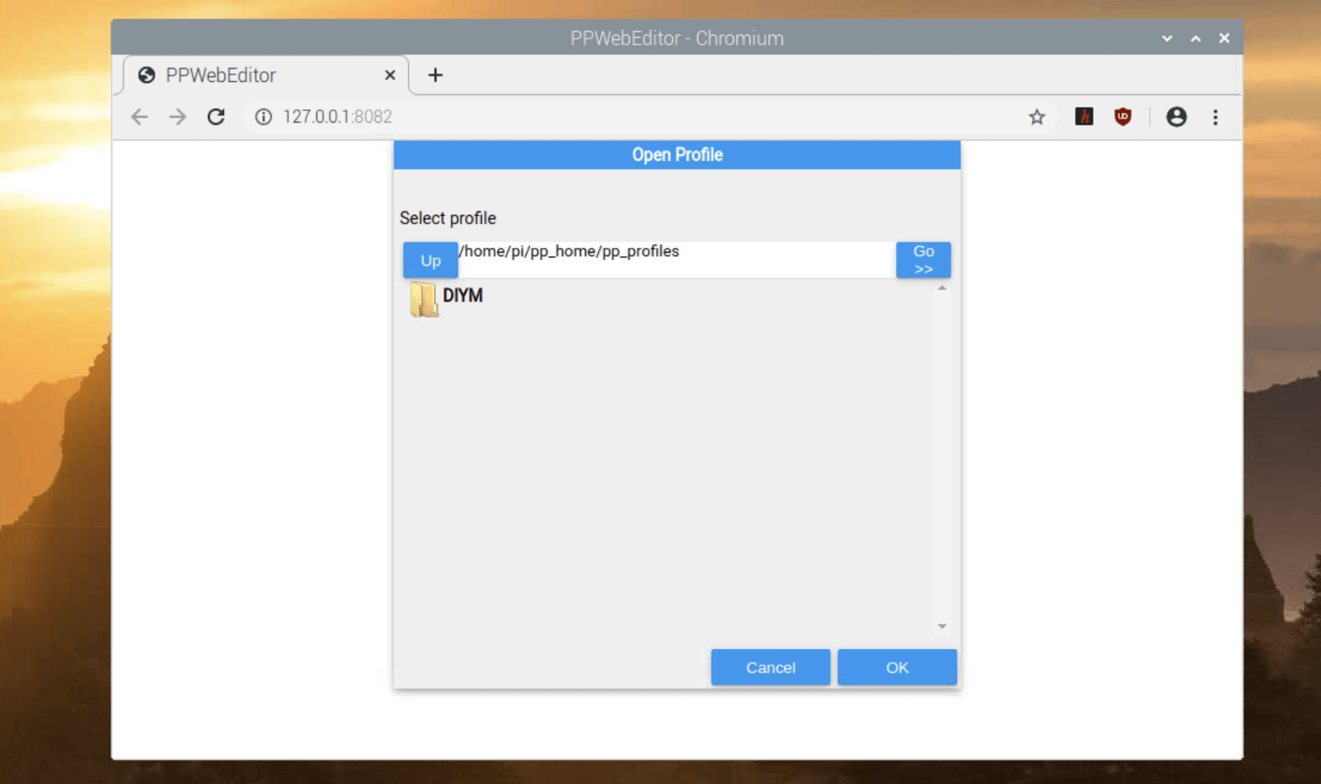 A web browser dialog box titled 