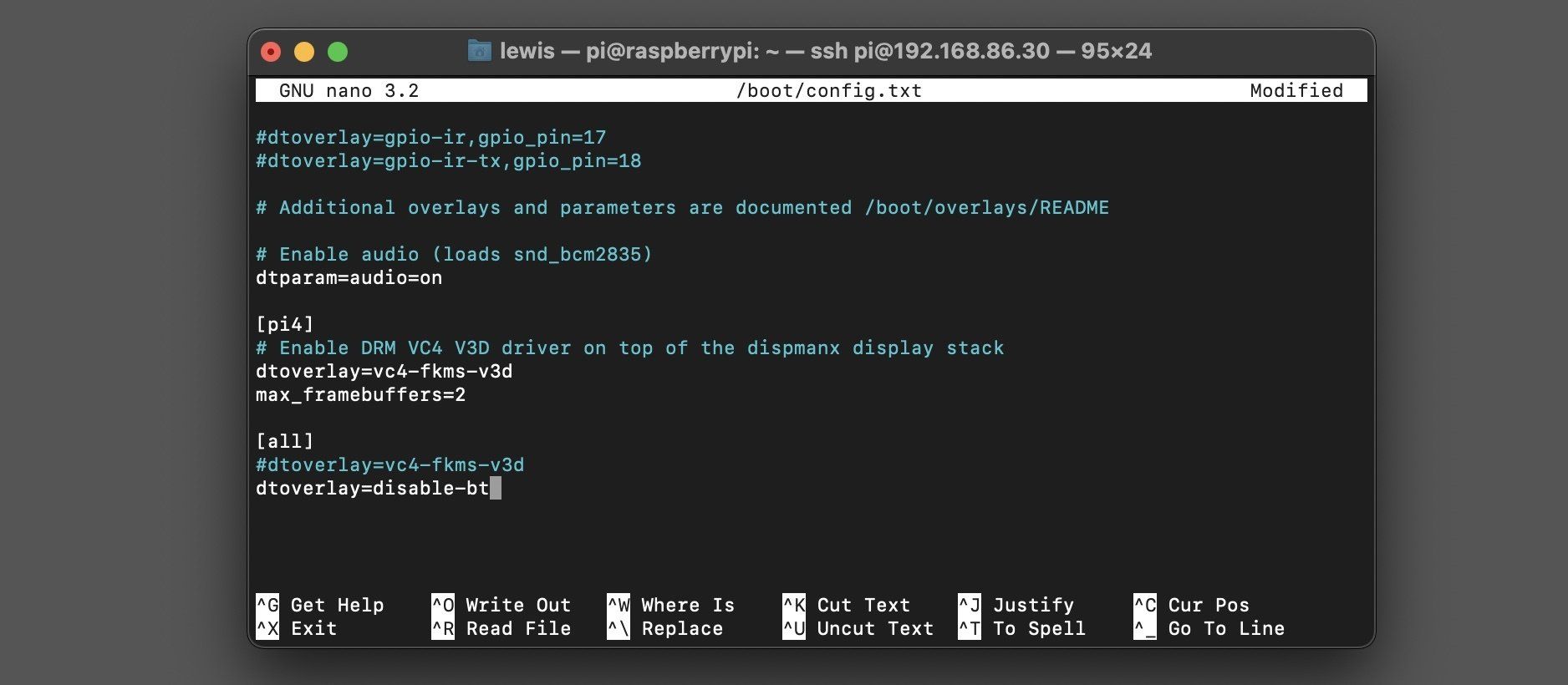 A terminal window on a dark background showing command-line code execution and a status bar with system information.