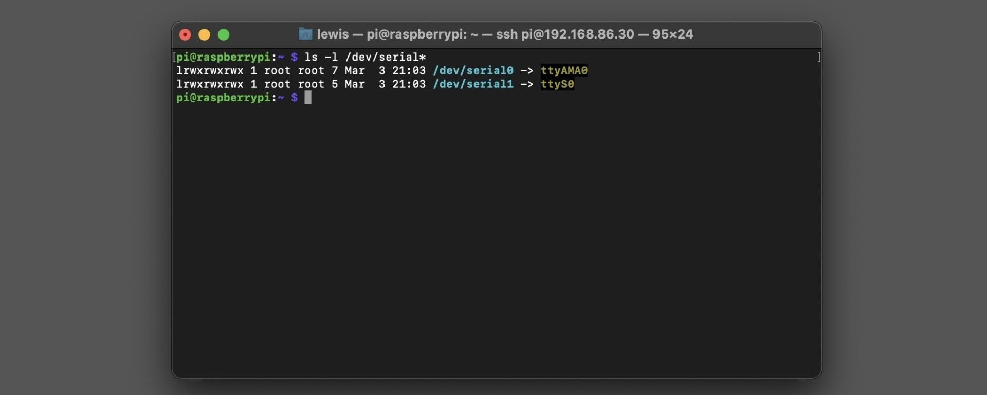 A dark-themed command-line terminal window displaying text commands and a blinking cursor.