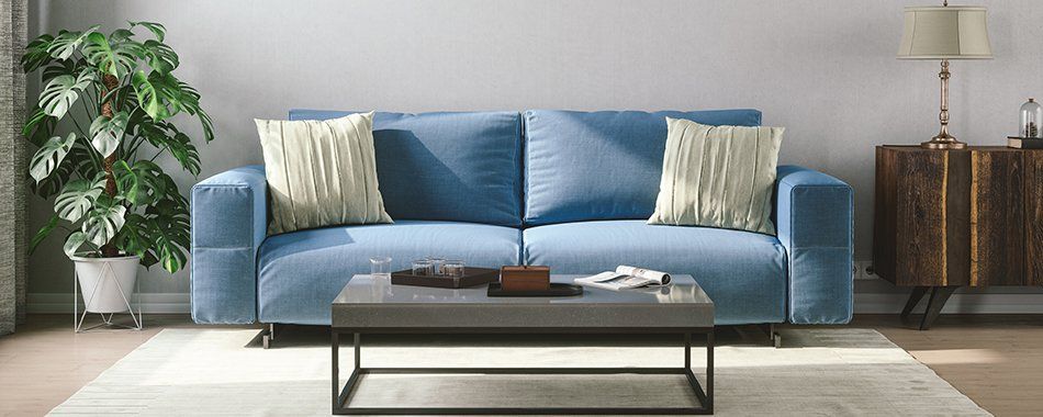 Living Room Blue Couch | Sirott Properties