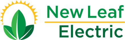 Logo: Green leaves inside a gold sun with