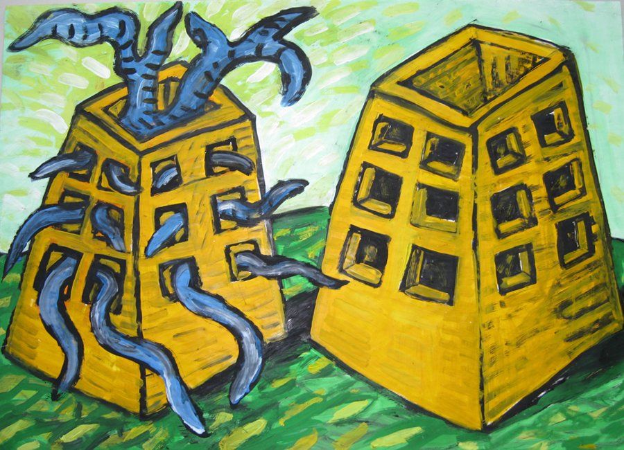 Acry auf Papier, Sabine Mai 1988