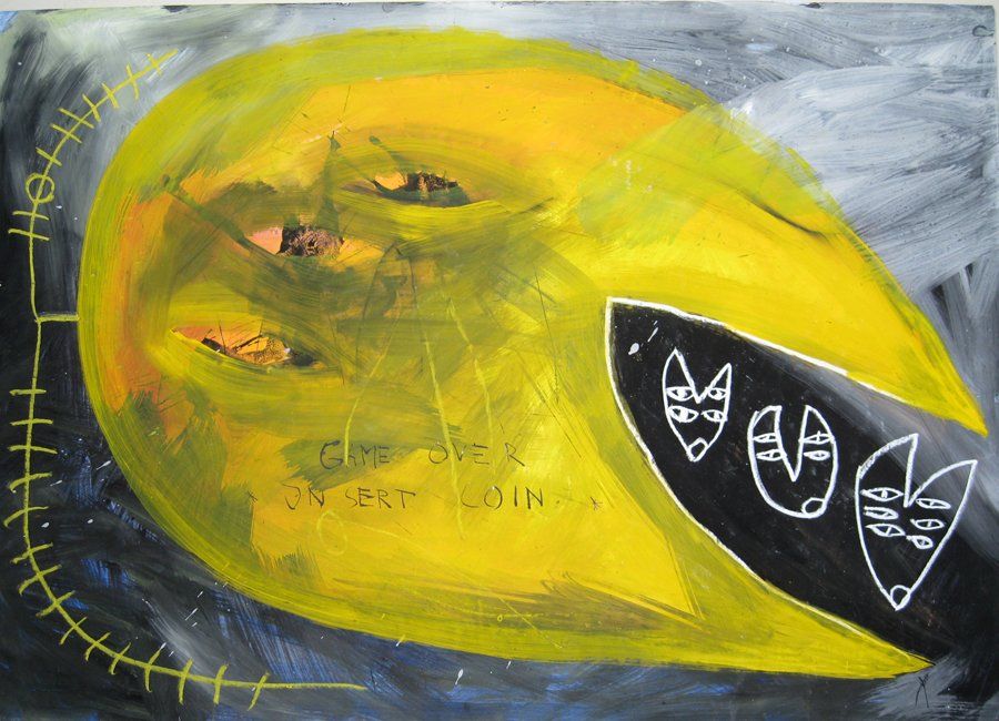 Acry auf Papier, Sabine Mai 1989