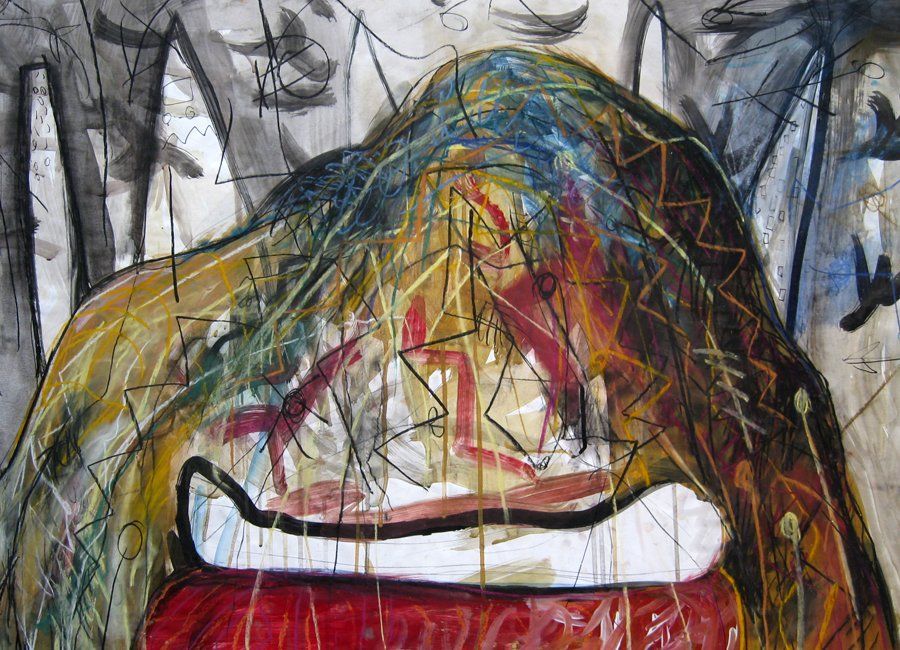 Acry auf Papier, Sabine Mai 1989
