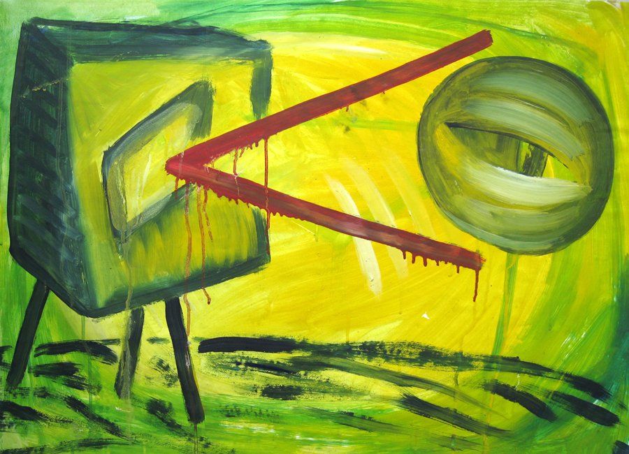 Acry auf Papier, Sabine Mai 1989