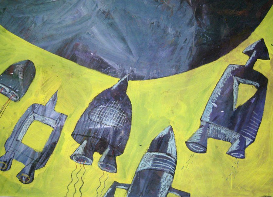 Acry auf Papier, Sabine Mai 1989