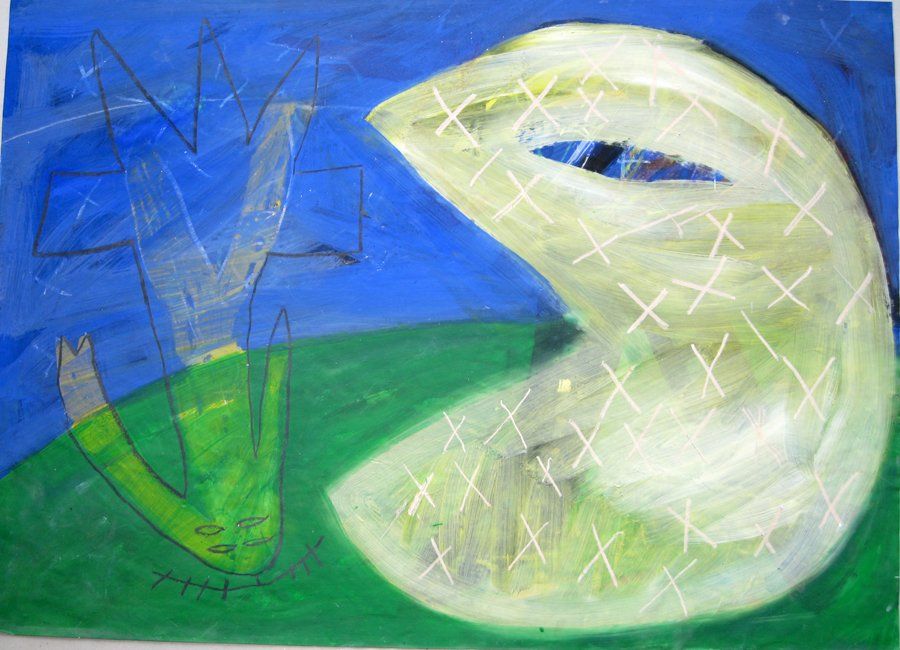 Acry auf Papier, Sabine Mai 1988