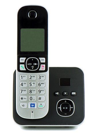 Phone sitting on base