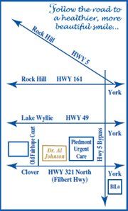 location, map, directions, a.c. johnson, jr., d.d.s., york, sc