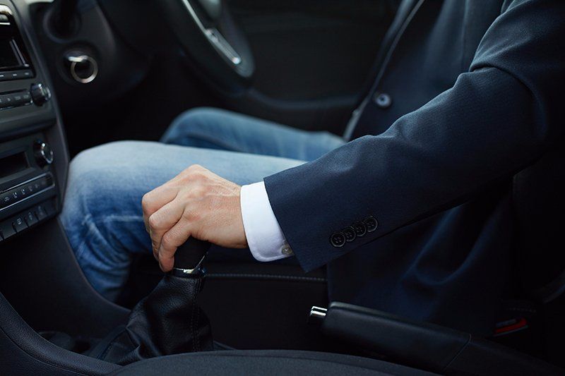 man driving manual car