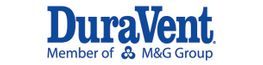DuraVent logo in blue text, with