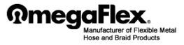 Logo for OmegaFlex, manufacturer of flexible metal hose and braid products.