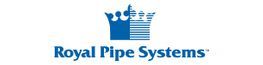 Royal Pipe Systems logo: Blue crown above the company name in a dark blue font.
