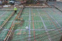 Isaiah Jiminez of Mr. T's Pest Control installs Termimesh to cluster of pens at this Wailupe Circle future residential home being built by Armstrong Builders.