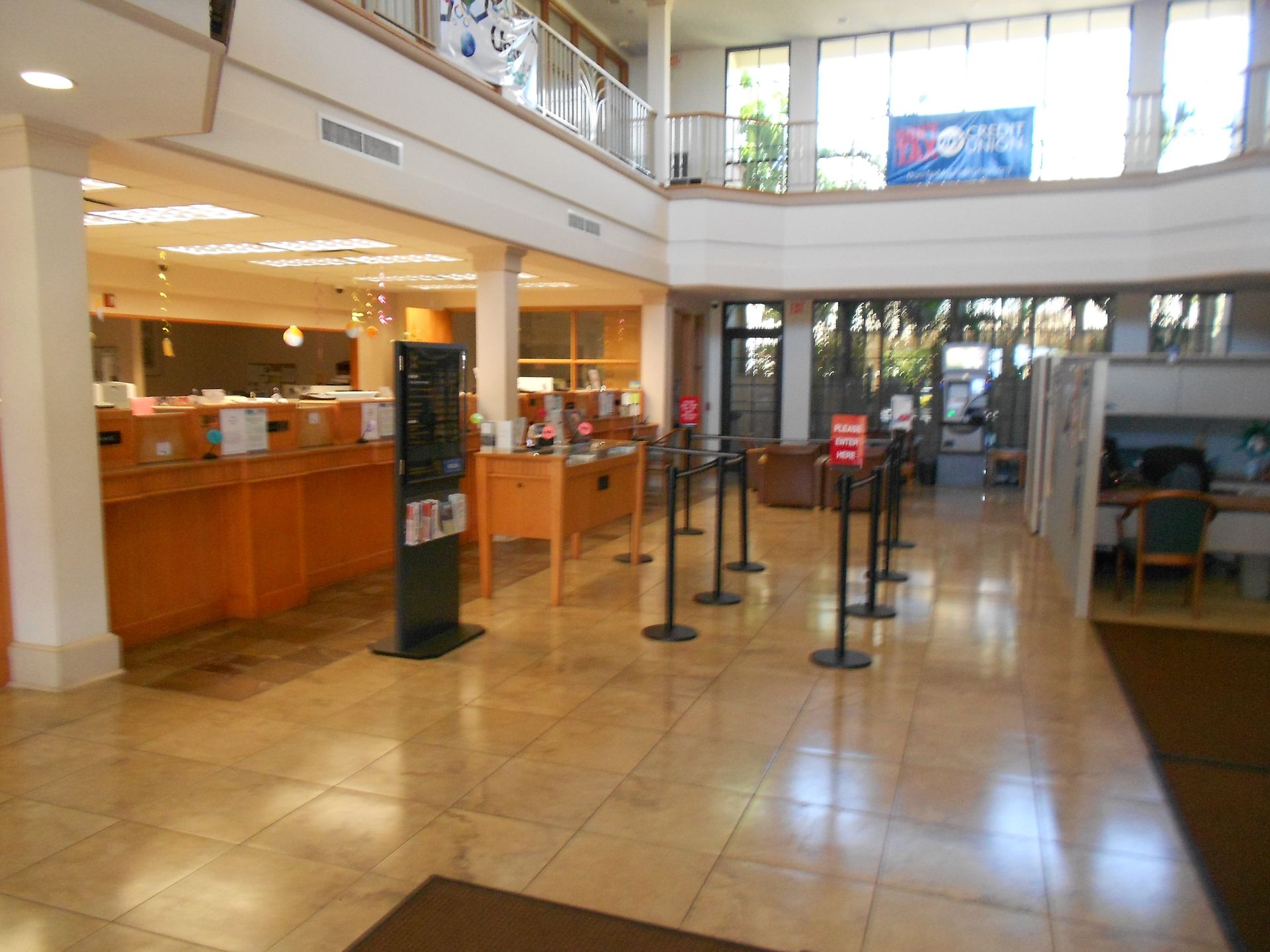 Floor cleaning in a bank