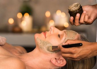Facials — Woman With Clay Mask on Face in West Springfield, MA Facials — Woman With Clay Mask on Face in West Springfield, MA