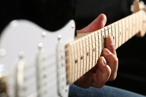 playing guitar
