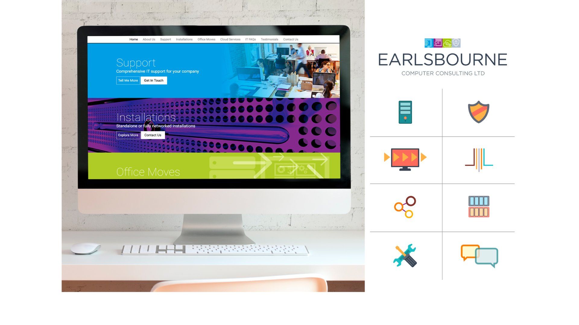 Corporate identity design, branding, iconography, website design
